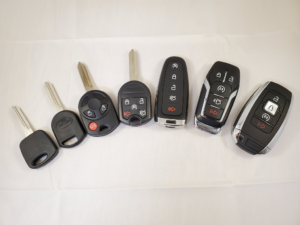 A Picture Illustrating Different Car Key Types